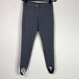 New Ann Taylor Plaid Stirrup Leggings In Charcoal Grey Melange Women's Size 6